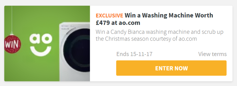 EXPIRED: Win a Candy Bianca Washing Machine