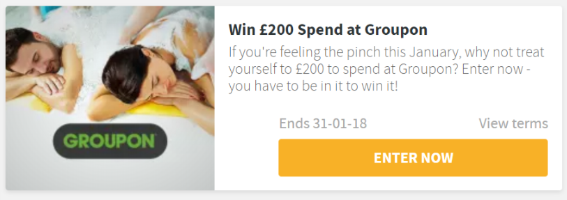 COMPETITION: Win £200 to spend at Groupon