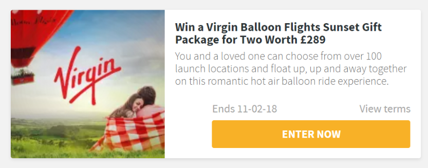 COMPETITION: Win a Virgin Balloon Flights Sunset Gift Package for Two Worth £289