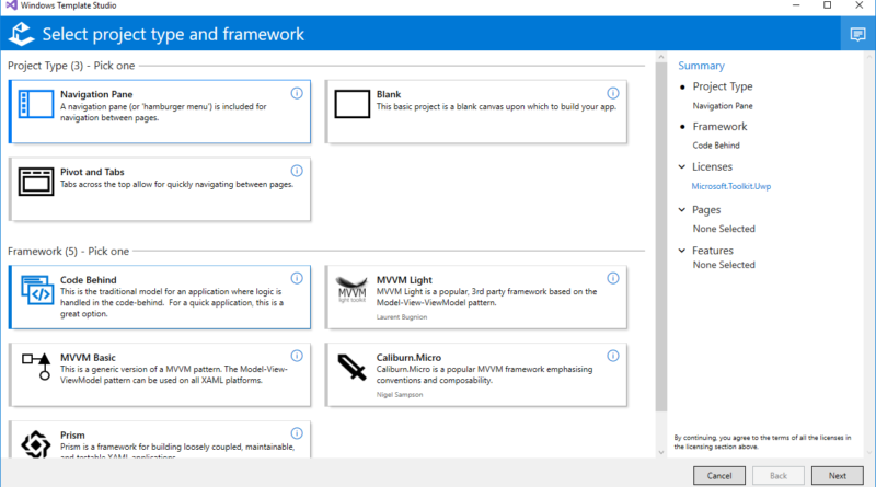 Windows template studio что это