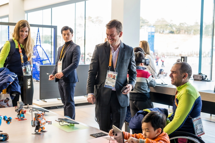 International Paralympic Committee President Andrew Parsons Experiences Samsung Paralympic Showcase at Gangneung During the PyeongChang 2018 Paralympic Winter Games