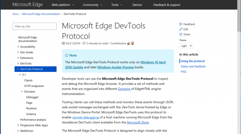 Microsoft edge devtools client что это