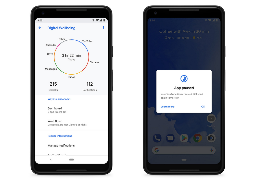 Try out Digital Wellbeing to find your own balance with Pixel