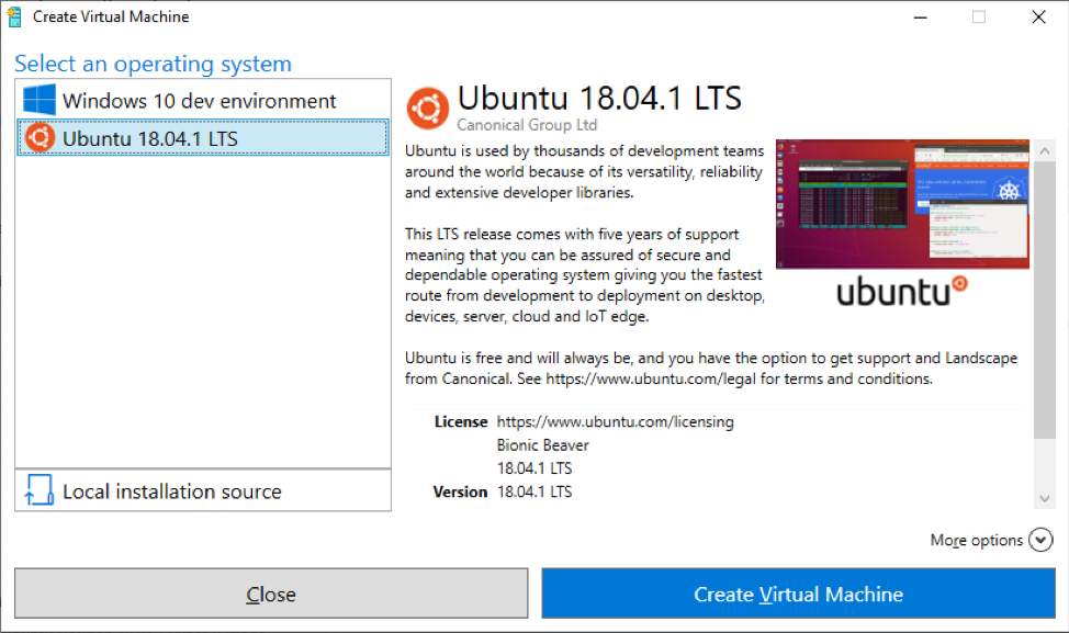 Run Ubuntu virtual machines made even easier with Hyper-V Quick Create