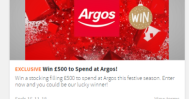 Win £500 to spend at Argos