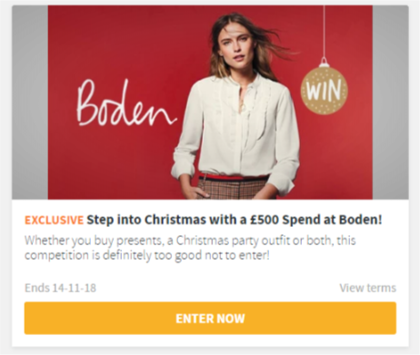 Win £500 to spend at Boden