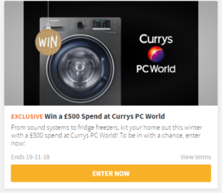 Win £500 to spend at Currys PC World