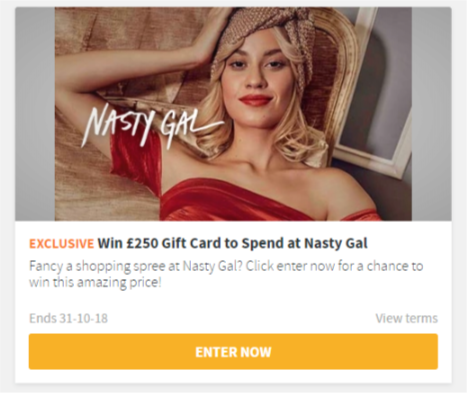 Win £250 Gift Card to Spend at Nasty Gal