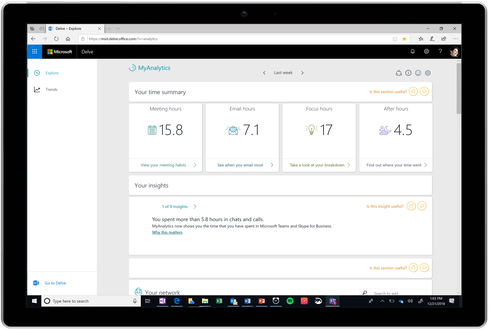 MyAnalytics, the fitness tracker for work, is now more broadly available