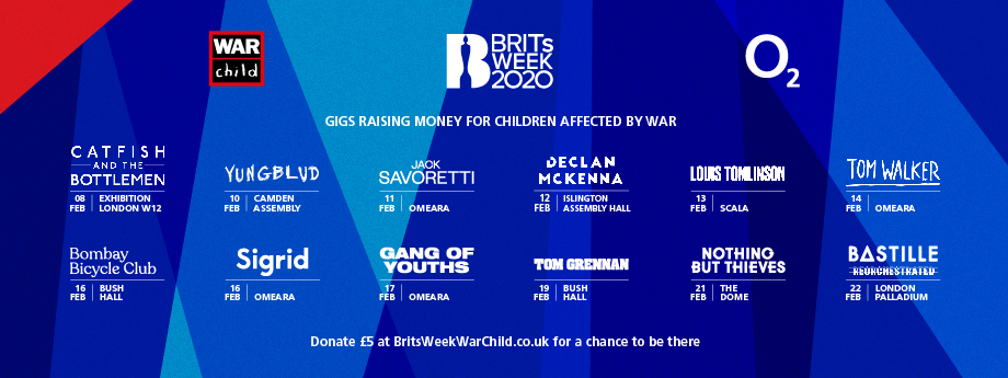 BRITs Week Together With O2 For War Child  2020 Shows Announced