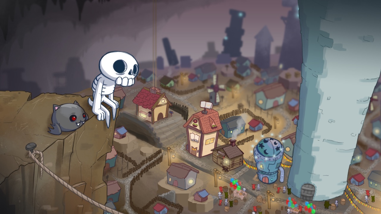 Battling from the other side of the dungeon in Skelattack, out today