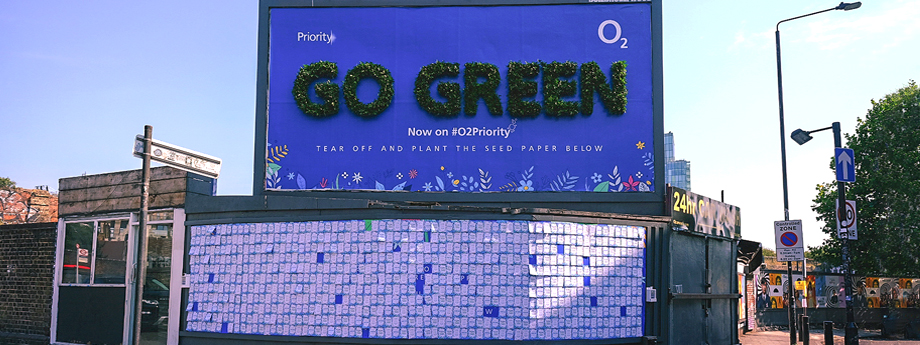 O2 unveils living billboard in Shoreditch to encourage nation to Go Green