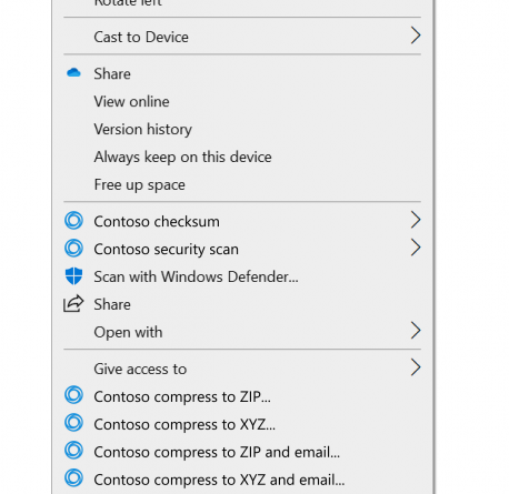 Extending the Context Menu and Share Dialog in Windows 11