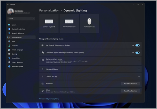 Dynamic Lighting is now available on Windows 11