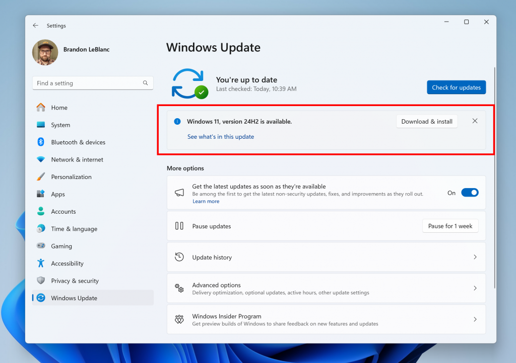Releasing Windows 11, version 24H2 to the Release Preview Channel